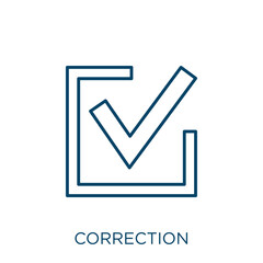 Poster - correction icon. Thin linear correction outline icon isolated on white background. Line vector correction sign, symbol for web and mobile.