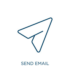 Poster - send email icon. Thin linear send email outline icon isolated on white background. Line vector send email sign, symbol for web and mobile.