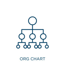 Org Chart Icon. Thin Linear Org Chart Outline Icon Isolated On White Background. Line Vector Org Chart Sign, Symbol For Web And Mobile.