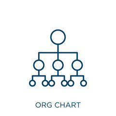 Poster - org chart icon. Thin linear org chart outline icon isolated on white background. Line vector org chart sign, symbol for web and mobile.