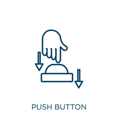 Poster - push button icon. thin linear push button outline icon isolated on white background. line vector pus