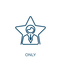 Poster - only icon. Thin linear only outline icon isolated on white background. Line vector only sign, symbol for web and mobile.