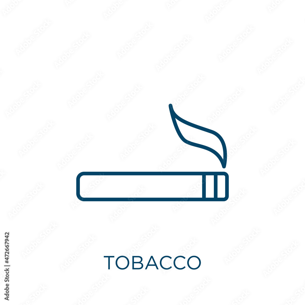 tobacco icon tobacco icon. Thin linear tobacco outline icon isolated on white  background. Line vector tobacco sign, symbol for web and mobile. Stock  Vector