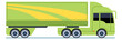 Trailer truck icon. Side view of cargo refrigerator car