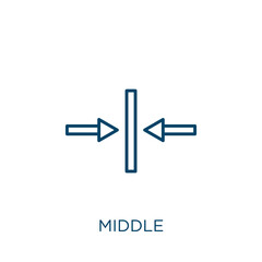 Poster - middle icon. Thin linear middle outline icon isolated on white background. Line vector middle sign, symbol for web and mobile.
