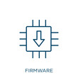 firmware icon. Thin linear firmware outline icon isolated on white background. Line vector firmware sign, symbol for web and mobile.