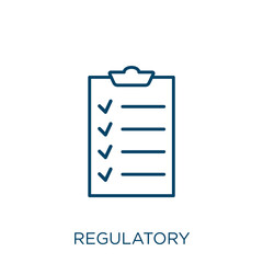 Poster - regulatory icon. Thin linear regulatory outline icon isolated on white background. Line vector regulatory sign, symbol for web and mobile.