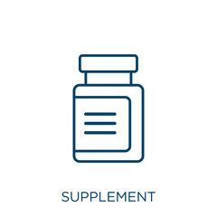 Poster - supplement icon. Thin linear supplement outline icon isolated on white background. Line vector supplement sign, symbol for web and mobile.