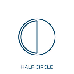 Poster - half circle icon. thin linear half circle outline icon isolated on white background. line vector hal
