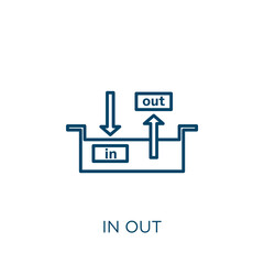 Fototapete - in out icon. Thin linear in out outline icon isolated on white background. Line vector in out sign, symbol for web and mobile.