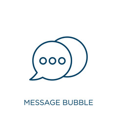 Poster - message bubble icon. Thin linear message bubble outline icon isolated on white background. Line vector message bubble sign, symbol for web and mobile.