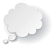 White paper thought cloud. Speech balloon with shadow