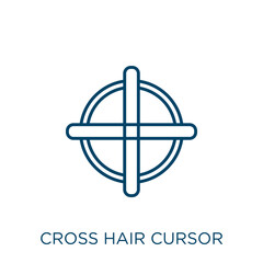 cross hair cursor icon. Thin linear cross hair cursor outline icon isolated on white background. Line vector cross hair cursor sign, symbol for web and mobile.