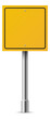 Blank traffic sign. Yellow square street board template