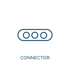 Poster - connector icon. Thin linear connector outline icon isolated on white background. Line vector connector sign, symbol for web and mobile.