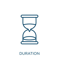 Poster - duration icon. thin linear duration outline icon isolated on white background. line vector duration 