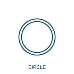Poster - green circle icon. Thin linear green circle outline icon isolated on white background. Line vector green circle sign, symbol for web and mobile.
