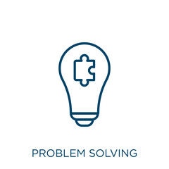 Poster - problem solving icon. thin linear problem solving outline icon isolated on white background. line ve