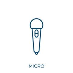 Poster - micro icon. Thin linear micro outline icon isolated on white background. Line vector micro sign, symbol for web and mobile.