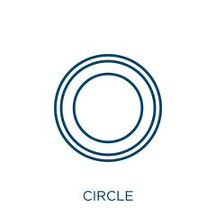 Poster - circle red icon. thin linear circle red outline icon isolated on white background. line vector circl