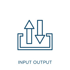 Poster - input output icon. thin linear input output outline icon isolated on white background. line vector i