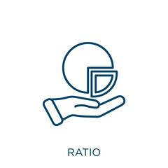 Poster - ratio icon. Thin linear ratio outline icon isolated on white background. Line vector ratio sign, symbol for web and mobile.