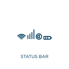 Poster - status bar icon. Thin linear status bar outline icon isolated on white background. Line vector status bar sign, symbol for web and mobile.
