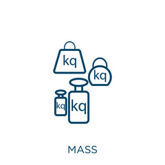 Poster - mass icon. Thin linear mass outline icon isolated on white background. Line vector mass sign, symbol for web and mobile.