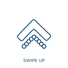 Aufkleber - swipe up icon. Thin linear swipe up outline icon isolated on white background. Line vector swipe up sign, symbol for web and mobile.