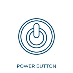 Poster - power button icon. thin linear power button outline icon isolated on white background. line vector p