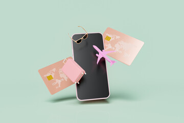 online travel and getaway shopping concept