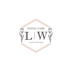 LW Hand drawn wedding monogram logo