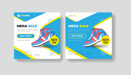 sport fashion shoes brand product social media banner post template