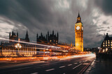 Fototapeta Big Ben - night time in London Big Ben and Westminster palace