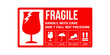 printable fragile for shipping packages label.