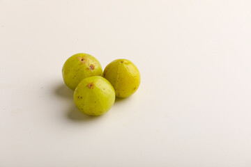 Indian gooseberry on white background.