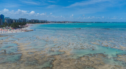 Sticker - praia com águas cristalinas vista de drone