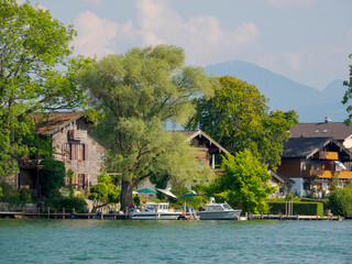 Poster - Island Fraueninsel. Lake Chiemsee in the Chiemgau. The foothills of the Bavarian Alps in Upper Bavaria, Germany