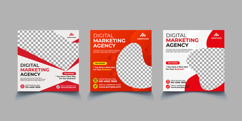 Wall Mural - Digital Marketing Social Media Post Banner Design Template