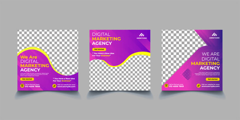 Wall Mural - Digital Marketing Social Media Post