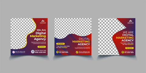 Wall Mural - Digital Marketing Social Media Post Banner Design Template