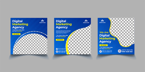 Wall Mural - Marketing Social Media Post Banner Template