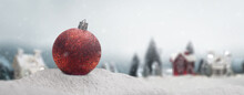 Beautiful Christmas Sphere On Unfocused Background