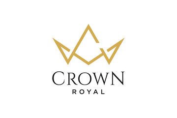 Wall Mural - initial logo letter C with crown vector symbol illustration design