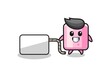 © heriyusuf - marshmallow cartoon is pulling a banner