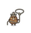 the poop cowboy with lasso rope