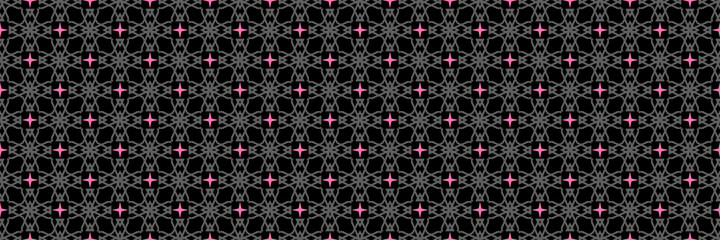 Wall Mural - Beautiful background image with floral decorative ornament on a black background for your design projects, seamless pattern, wallpaper textures with flat design. Vector illustration