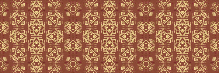 Wall Mural - Background image with decorative ethnic style ornament on brown background for your design projects, seamless pattern, wallpaper textures with flat design. Vector illustration