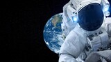 Fototapeta Kosmos - Astronaut spaceman do spacewalk while working for spaceflight mission at space station . Astronaut wear full spacesuit for operation . Elements of this image furnished by NASA space astronaut photos .