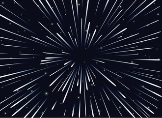 Warp speed motion in space vector illustration